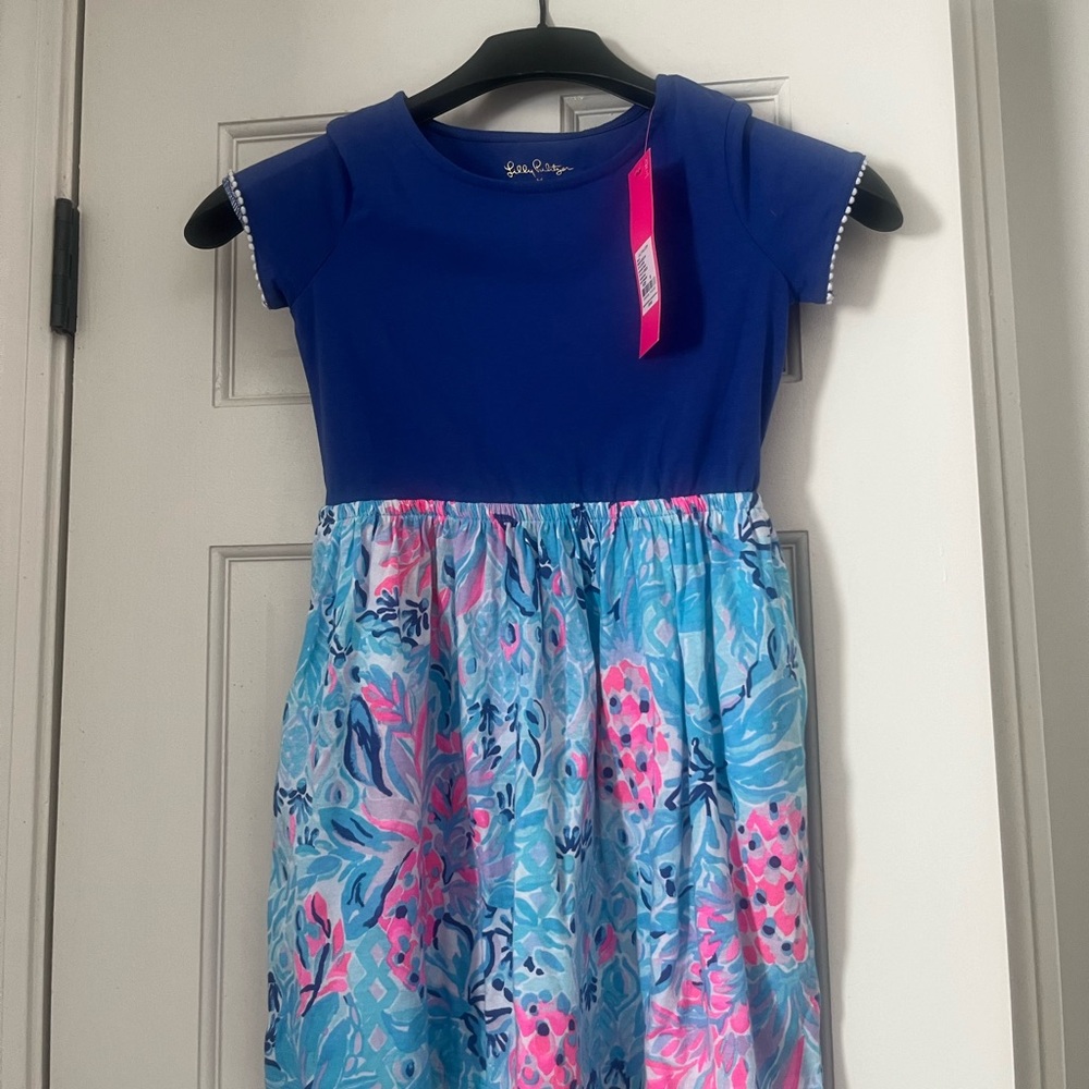 Lilly Pulitzer girls Giavanna dress Zanzibar blue, Size medium